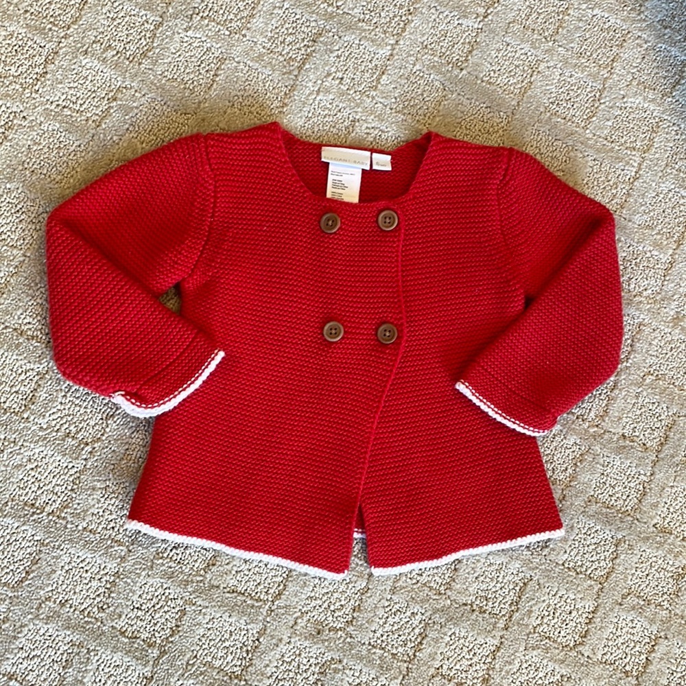 Elegant Baby | 6 mo Red Cardigan